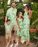 Girls Matching Family Palm Leaf Tiered Dress