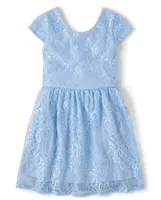 Girls Lace Fit And Flare Dress