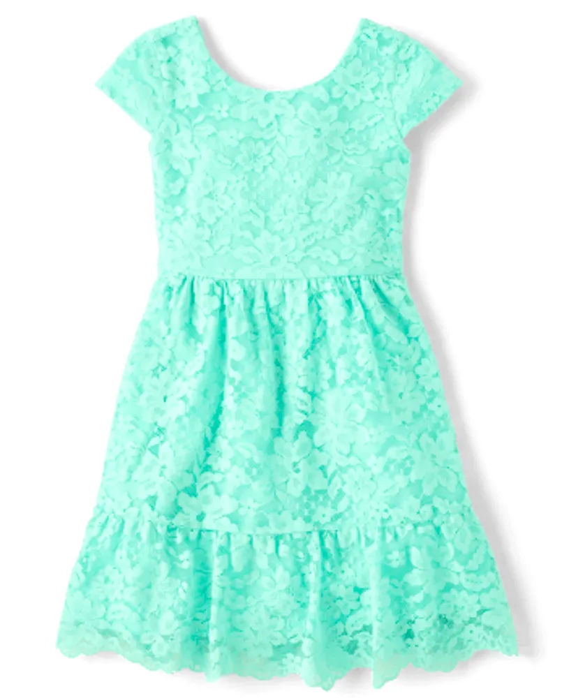 Girls Mommy And Me Lace Ruffle Dress