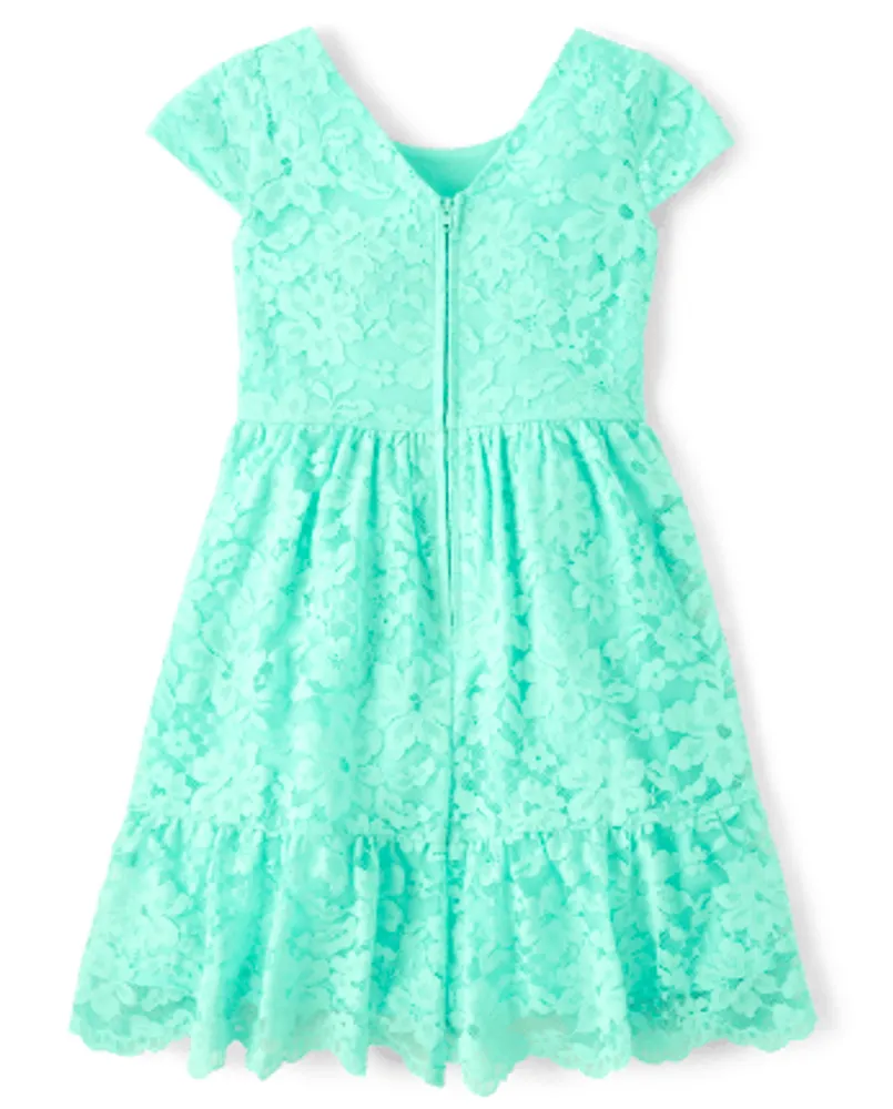 Girls Mommy And Me Lace Ruffle Dress