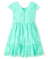 Girls Mommy And Me Lace Ruffle Dress