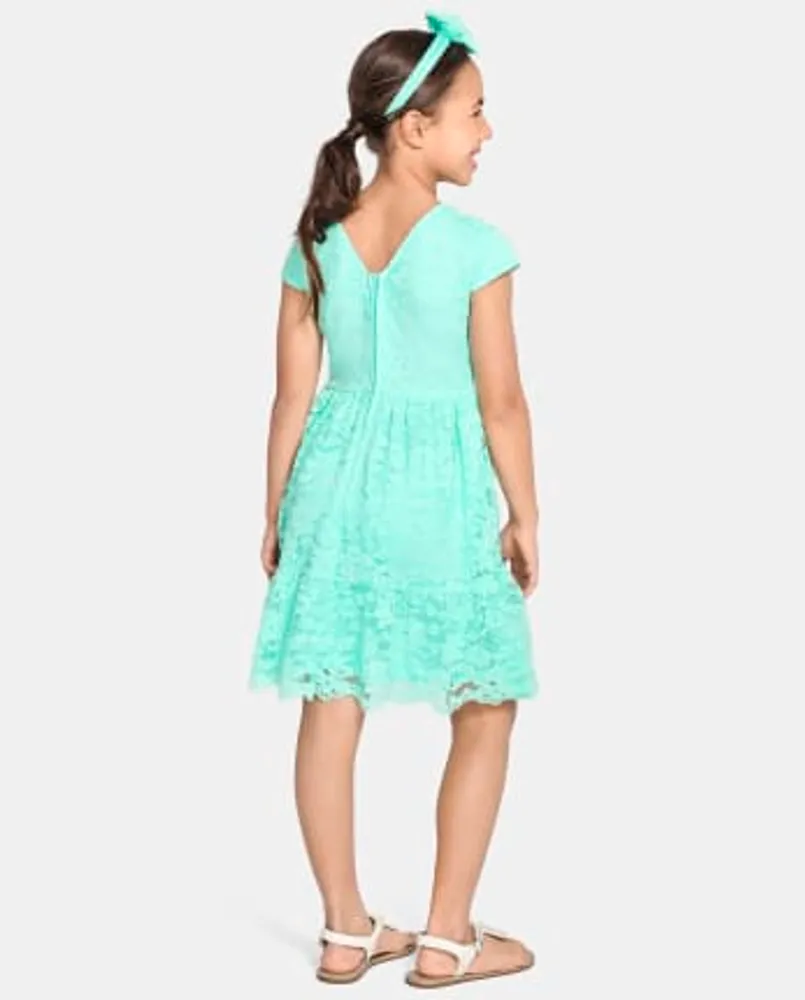 Girls Mommy And Me Lace Ruffle Dress