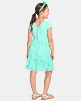 Girls Mommy And Me Lace Ruffle Dress