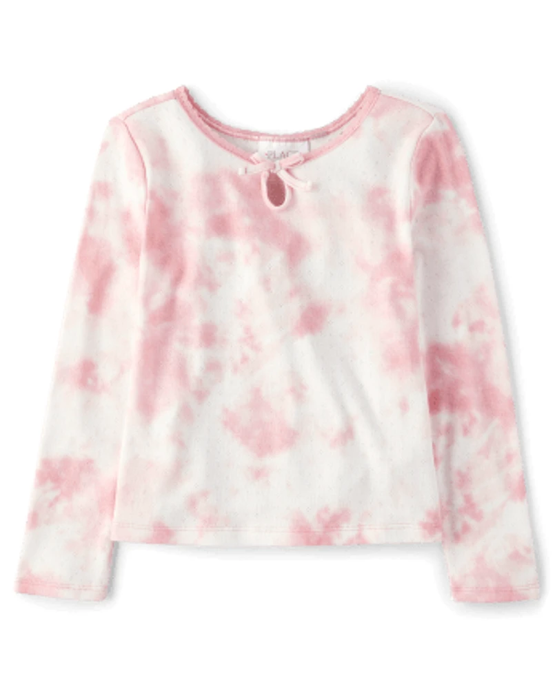 The Children's Place Girls Tie Dye Pointelle Top