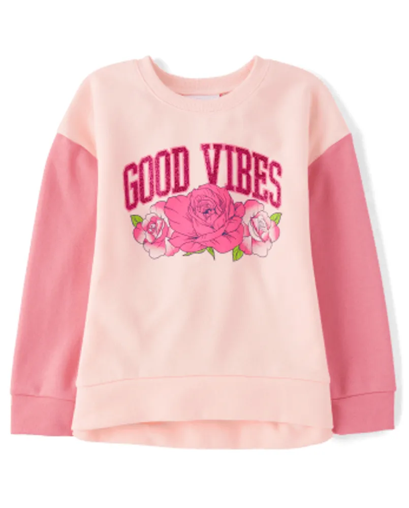 Girls Good Vibes Fleece Sweatshirt