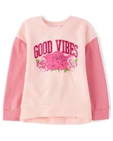 Girls Good Vibes Fleece Sweatshirt