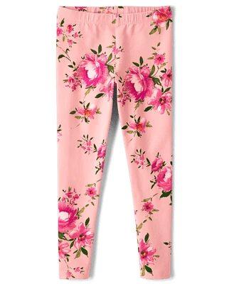 Girls Floral Leggings