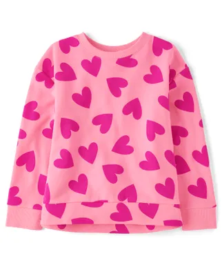 Girls Heart Fleece Sweatshirt