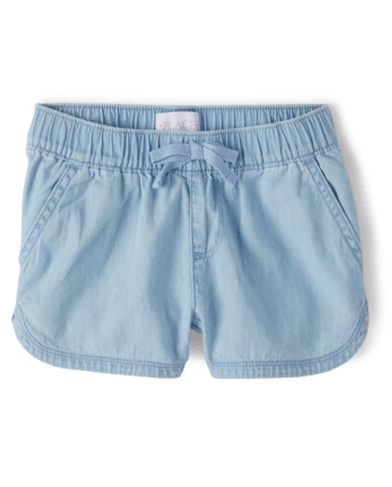 Short à enfiler en chambray pour fille