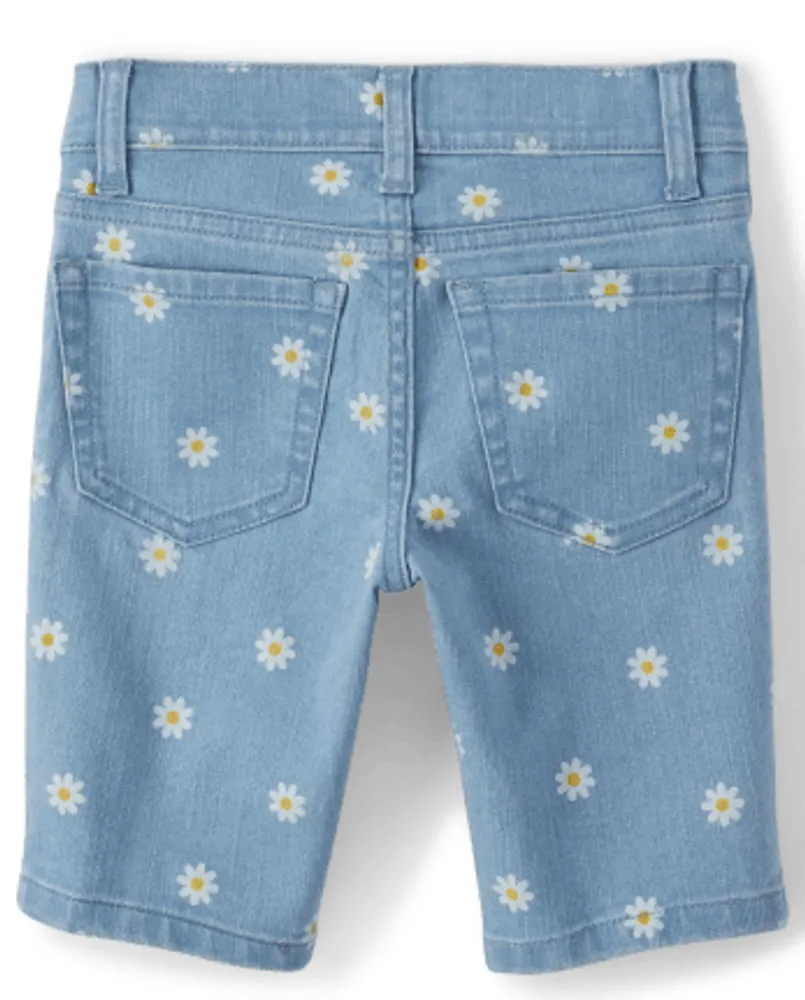 Girls Daisy Denim Skimmer Shorts