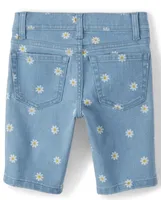 Girls Daisy Denim Skimmer Shorts