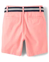 Boys Belted Chino Shorts