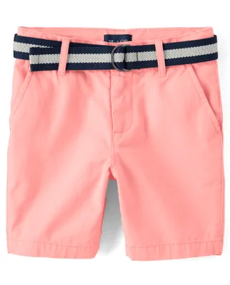 Boys Belted Chino Shorts