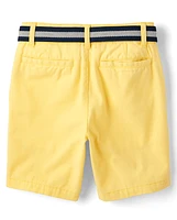 Boys Belted Chino Shorts