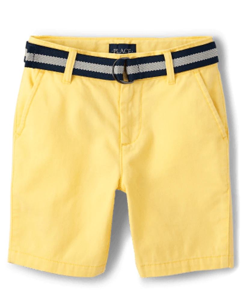 Boys Belted Chino Shorts