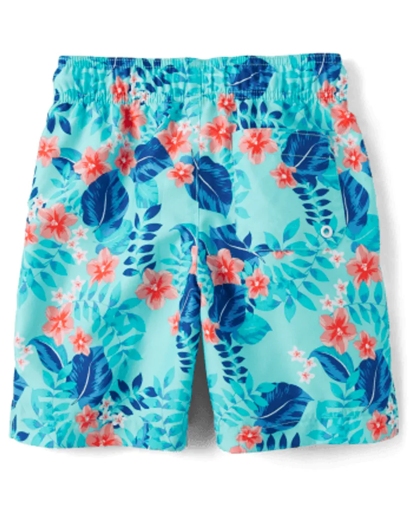 Boys Dad And Me Tropical Swim Trunks