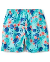 Mens Dad And Me Tropical Swim Trunks