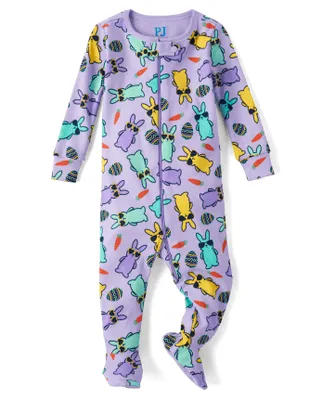 Baby And Toddler Girls Matching Family Bunny Snug Fit Cotton Footed One Piece Pajamas