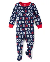 Baby And Toddler Matching Family Love Snug Fit Cotton Footed One Piece Pajamas