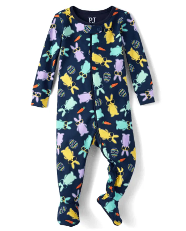 The Children's Place Baby And Toddler Boys Matching Family Bunny Snug Fit  Cotton Footed One Piece Pajamas