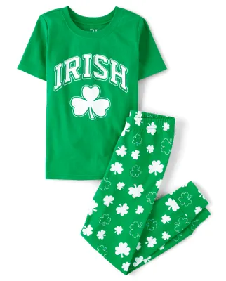 Unisex Kids Matching Family St. Patrick's Day Snug Fit Cotton Pajamas