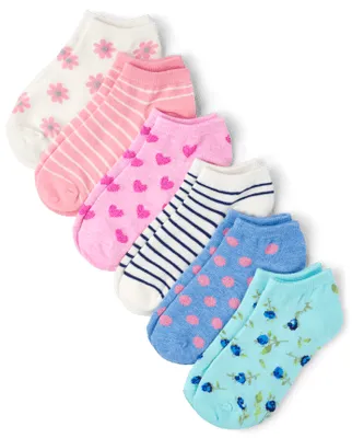 Girls Heart Ankle Socks 6-Pack