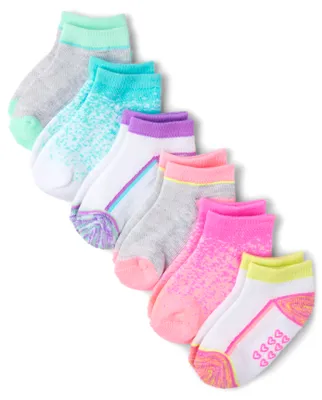Baby And Toddler Girls Cushioned Ankle Socks 6-Pack