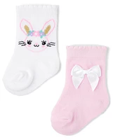 Bébé Et tout-petit, fille Bunny Midi Chaussettes 2-Pack