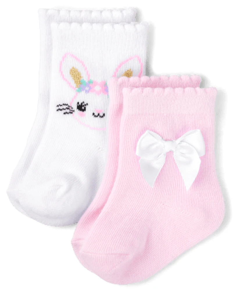 Bébé Et tout-petit, fille Bunny Midi Chaussettes 2-Pack