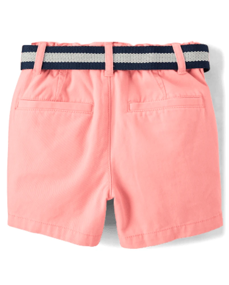 Baby And Toddler Boys Belted Chino Shorts