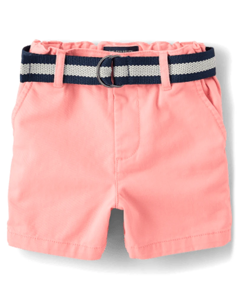 Baby And Toddler Boys Belted Chino Shorts