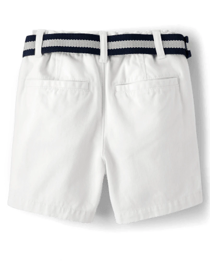 Baby And Toddler Boys Belted Chino Shorts