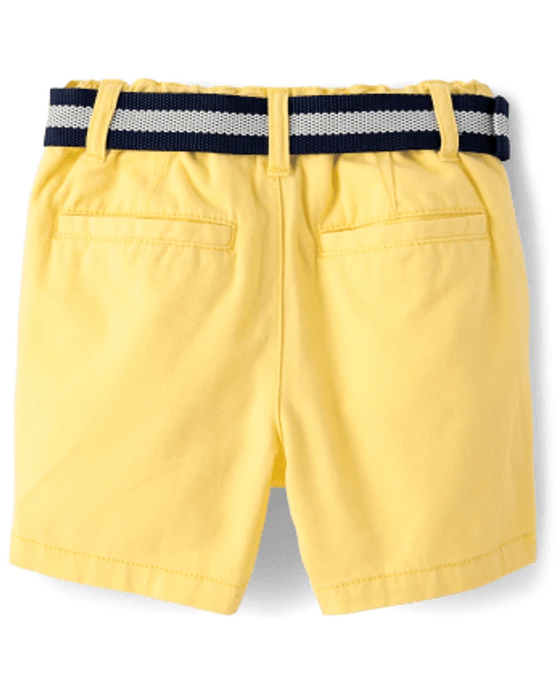 Baby And Toddler Boys Belted Chino Shorts