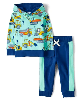 Baby And Toddler Boys Construction 2-Piece Outfit Set