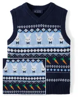 Baby And Toddler Boys Intarsia Bunny Sweater Vest