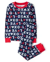 Unisex Kids Matching Family Love Snug Fit Cotton Pajamas