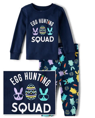 Baby And Toddler Boys Matching Family Egg Hunting Squad Snug Fit Cotton Pajamas