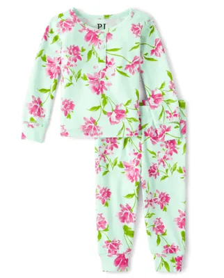 Baby And Toddler Girls Mommy Me Floral Snug Fit Cotton Pajamas