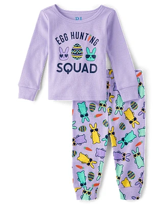 Baby And Toddler Girls Matching Family Egg Hunting Squad Snug Fit Cotton Pajamas