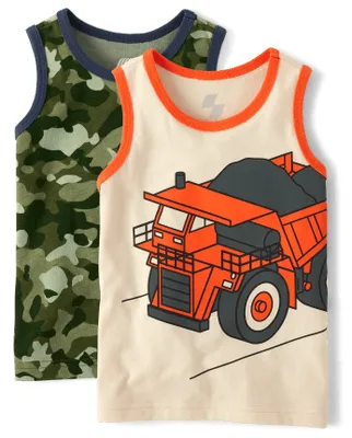 Baby And Toddler Boys Camo Tank Top 2-Pack