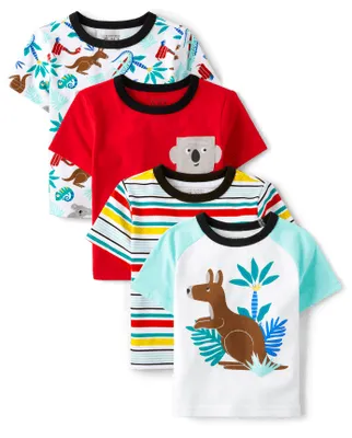 Baby And Toddler Boys Animal Top 4-Pack