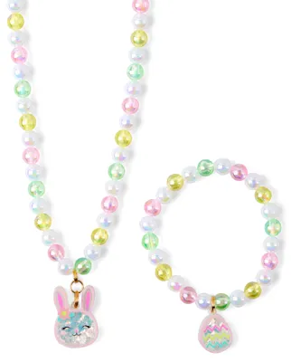 Girls Bunny Necklace And Bracelet 2-Piece Set