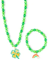 Girls St. Patrick's Day Beaded Necklace And Bracelet 2-Piece Set