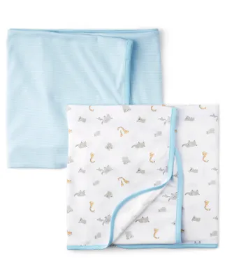 Baby Boys Animal Swaddle Blanket 2-Pack