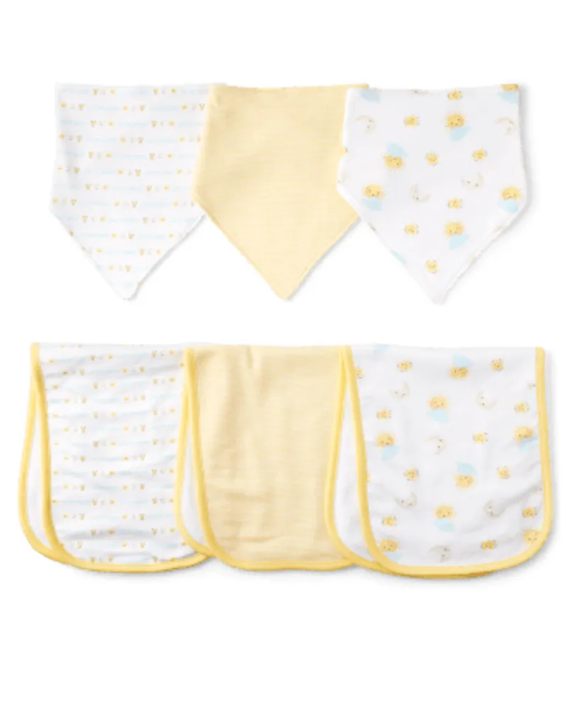 Unisex Baby Sun Bib And Burp Cloth 6-Piece Set