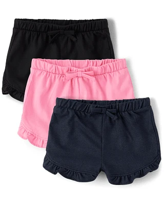 Baby Girls Ruffle Shorts 3-Pack