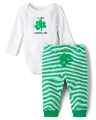 Unisex Baby First St. Patrick's Day 2-Piece Playwear Set