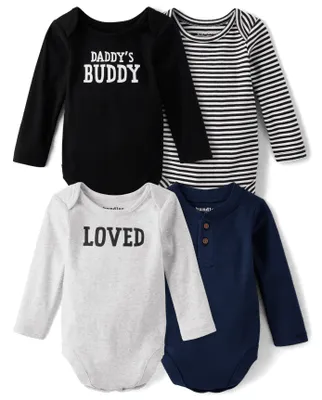 Baby Boys Striped Bodysuit 4-Pack