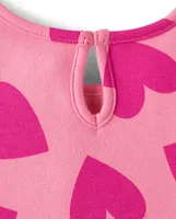 Baby Girls Heart Fleece Romper