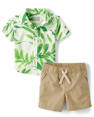 Baby Boys Matching Family Palm Leaf 2-Piece Outfit Set